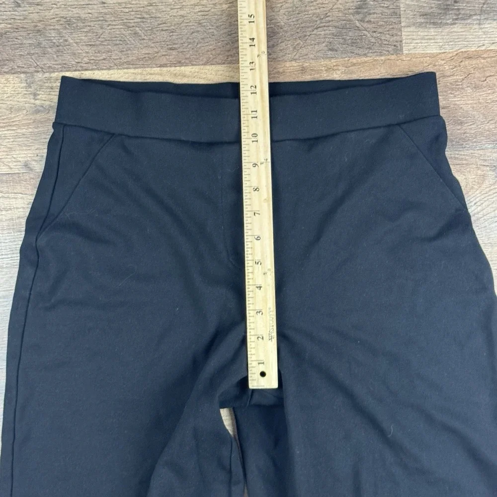 Quince Women's Black Stretch Wide-Leg Crop Pants sz Large